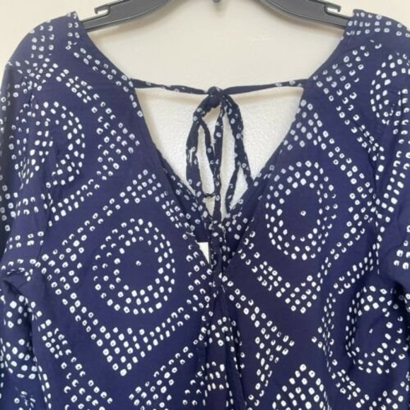 Sanctuary Romper Size XS Blue White Printed Polka Dot Short Womens Boho Colorful - Picture 3 of 12
